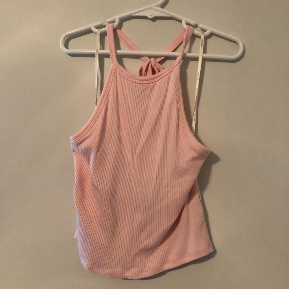 Cropped pink halter top